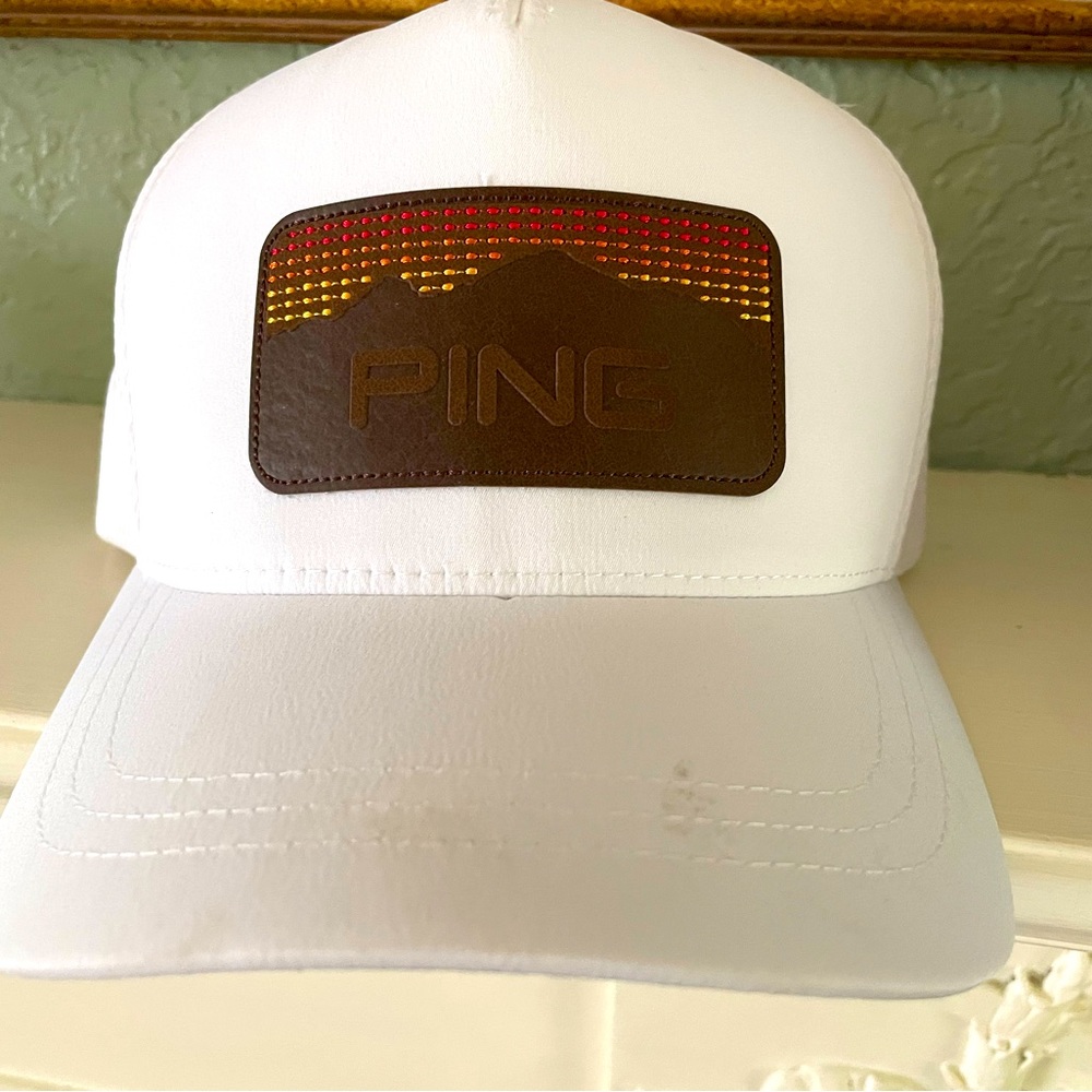 White Ping golf hat